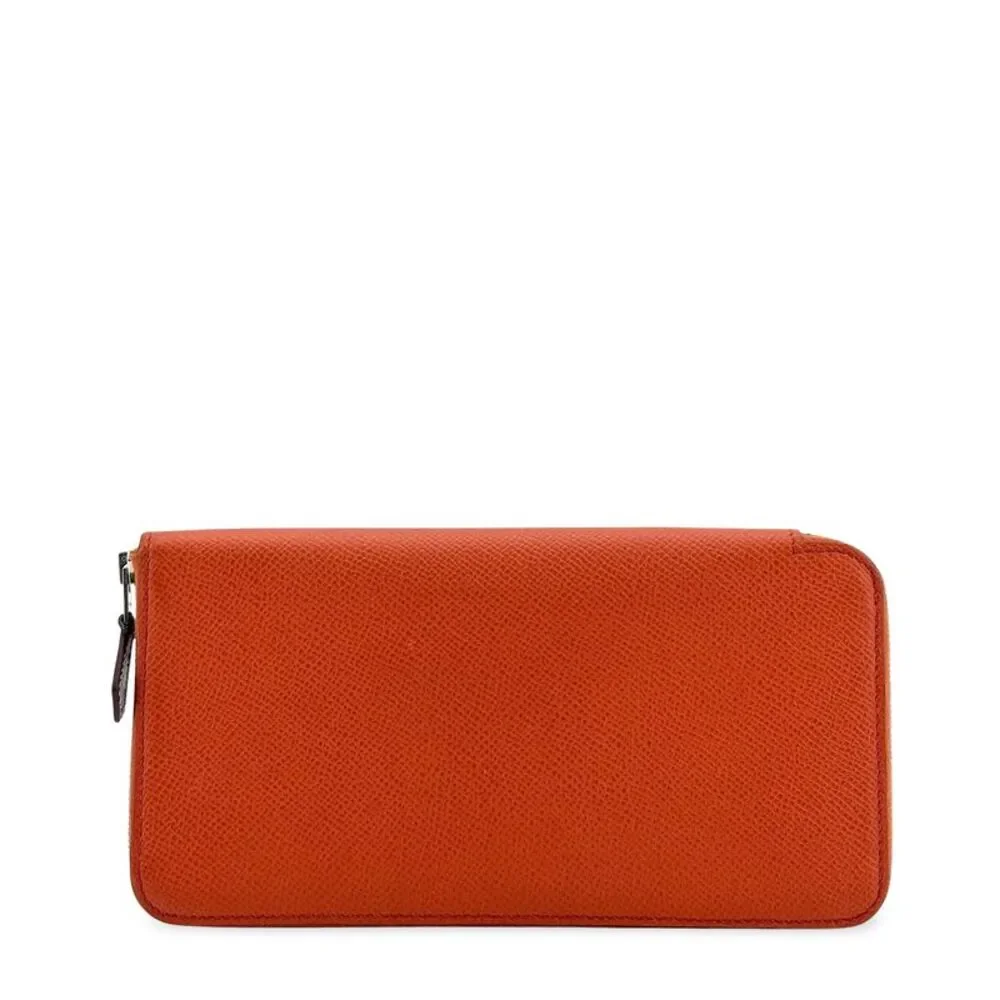 Hermès Ajab Silk-in Long Wallet Epsom Orange